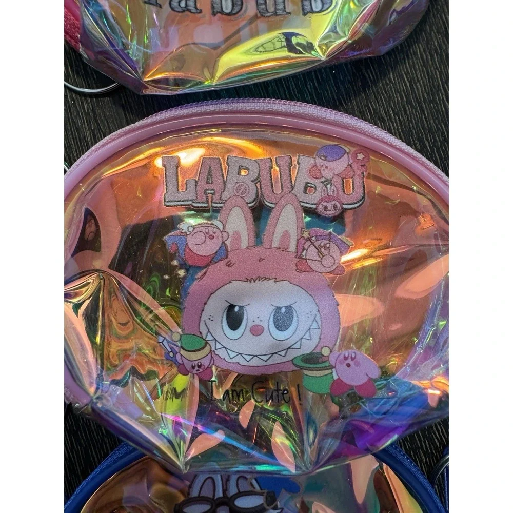 Labubu Coin Purse Holographic Iridescent Zipper Pouch Keychain Lot‎ Of 6 New